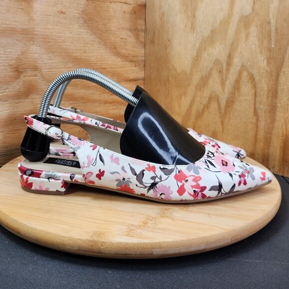 Jones New York Tabatha Womens Floral Slingback Pointed Toe Flat Shoes Worn Once - Picture 1 of 9